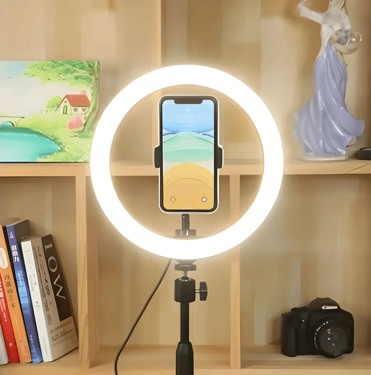 💡 26cm Ring Light | 📱 Phone Holder